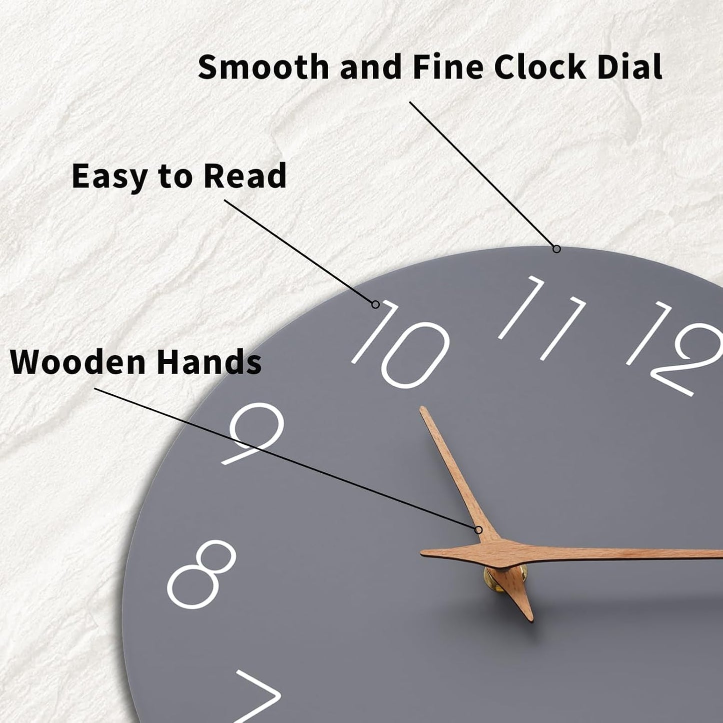 Mosewa Wall Clock 8 Inch Black Battery Operated Silent Non Ticking Simple Minimalist Rose Gold Numbers Decorative for Bedroom Living Room Kitchen Home Bathroom Office