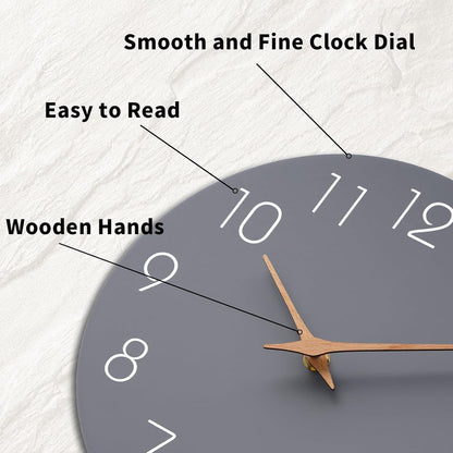 Mosewa Wall Clock 8 Inch Black Battery Operated Silent Non Ticking Simple Minimalist Rose Gold Numbers Decorative for Bedroom Living Room Kitchen Home Bathroom Office