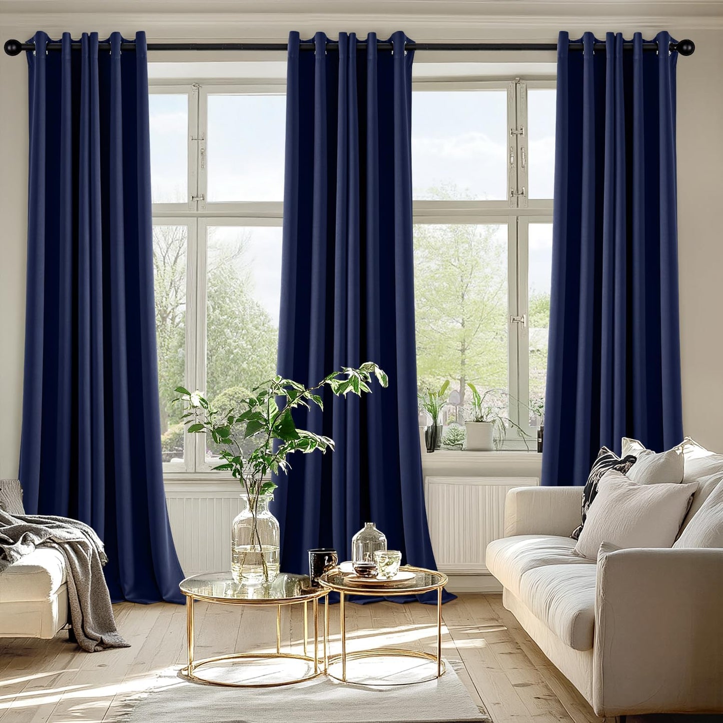 MIULEE Blackout Curtains for Bedroom Living Room 2 Panels, Thermal Insulated Room Darkening Drapes Grommet Noise Reducing Light Blocking Window Treatments 63 Inches Long 40x63 Inch Black - Colors A