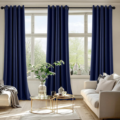 MIULEE Blackout Curtains for Bedroom Living Room 2 Panels, Thermal Insulated Room Darkening Drapes Grommet Noise Reducing Light Blocking Window Treatments 63 Inches Long 40x63 Inch Black - Colors A