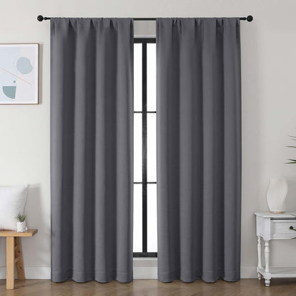 Simplebrand Ava Sage Green Blackout Curtains for Bedroom 63 Inch Length 2 Panels Set, Solid Thermal Insulated Energy Saving Rod Pocket Window Treatment Curtains Blackout Drapes, W40 x L63 Inch, Sage - Colors C