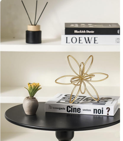 Modern Geometric Round Sculpture Gold Knot Statue Decor Tabletop Sculpture and Figurines Round Decorative Ornaments Knick Knacks Home Decor for Shelves Coffee Table Bookshelf Decoration Gifts