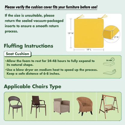 MIULEE Beige Outdoor Bench Cushion Set of 1, 48x18x3 Inch Waterproof Patio Seat Cushions for Swing and Outdoor Furniture Couch Sofa, 3 Year Color Fastness High Density Foam with Adjustable Ties