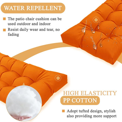 MTMR Outdoor Bench Cushion-44X19 Water-Repellent Tufted Porch Swing Cushions with High Elasticity PP Cotton and Ties Fade-Resistant Patio Outdoor Chair Cushion for Bench Furniture, Indoor Seat Cushion