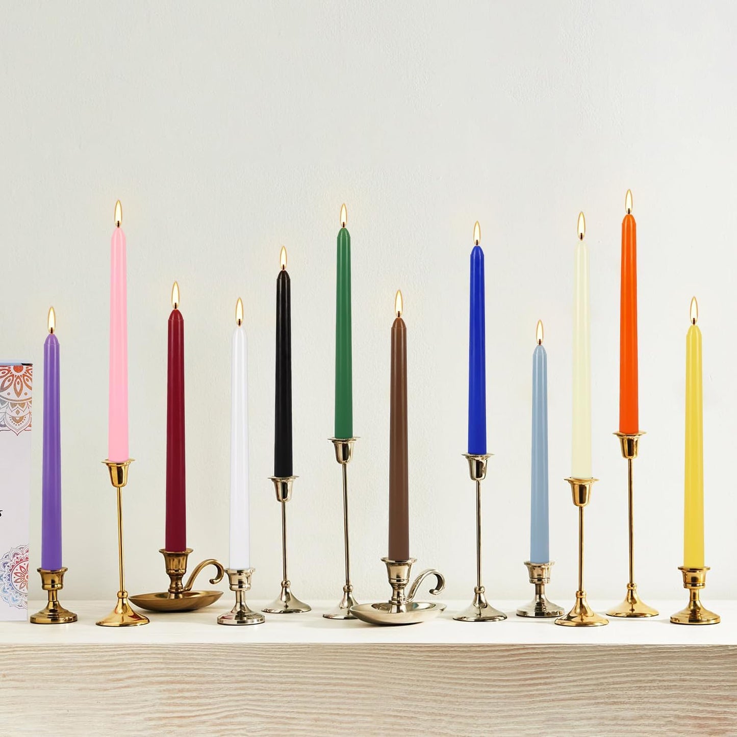 YOROXRG 40 Pack Spell Chime Candles-4 Inch Multi-Colored Taper Candles Sticks-for Home Decor Kitchen Decor Wedding Decoration-10 Colours