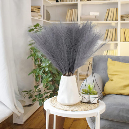 obbsie 50pcs Pink Faux Pampas Grass Decor, 21.6" Short Artificial Floral Branches Vase Filler Flower Arrangement for Home Wedding Boho Outdoor Decor