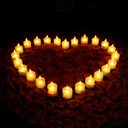 SupBri 24 Pack Flameless Tea Lights Candles Battery Operated, Crystal Led Tealight Candles,Votive Electric Fake Candles for Valentines Wedding Diwali Christmas Decorations