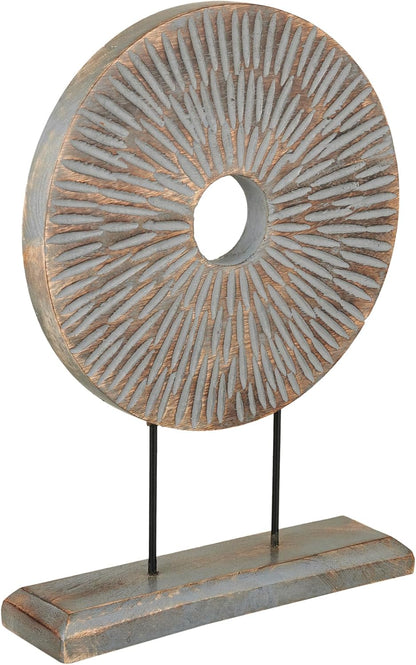 Housewarming Gifts Farmhouse Table Sculpture Home Decor Statue Mandala Carved for Modern Home 10" x 14", Living Room, Fireplace Mantel Shelf, Table and Entryway Decor Stand (Design 1)