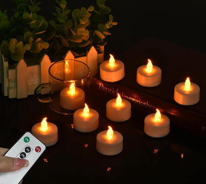 Battery Operated LED Tea Lights: 24PACK Flameless Votive Candles Lamp Realistic and Bright Flickering Holiday Gift Long Lasting 200Hours for Seasonal & Festival Celebration Warm White