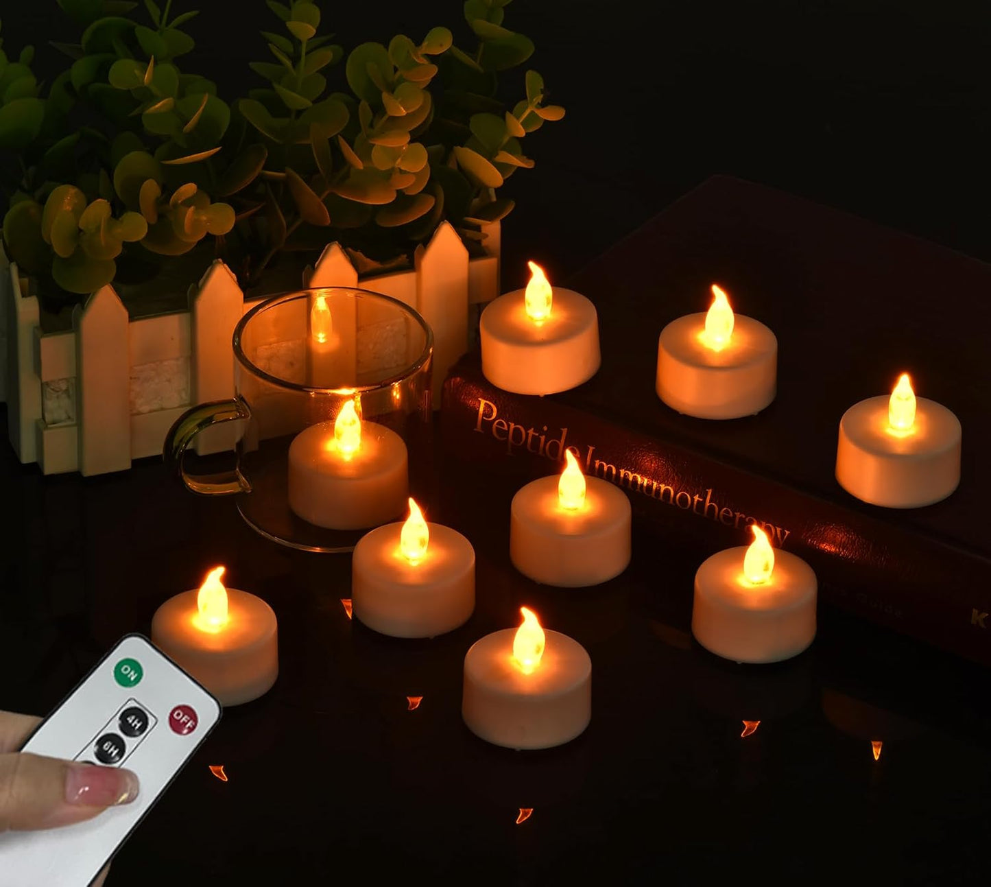 PUNPUBA LED Tea Lights Candles- 24Pack Flameless Candles Realistic and Bright Flickering Long Lasting 200Hours for Holiday Celebration,Party, Home Decoration WarmWhite,Battery Operated