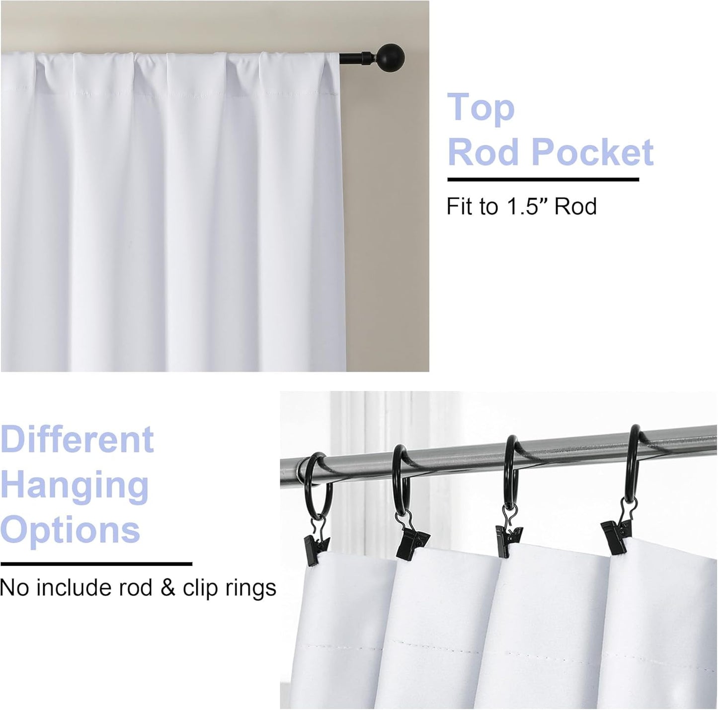 Simplebrand Ava Sage Green Blackout Curtains for Bedroom 63 Inch Length 2 Panels Set, Solid Thermal Insulated Energy Saving Rod Pocket Window Treatment Curtains Blackout Drapes, W40 x L63 Inch, Sage - Colors C