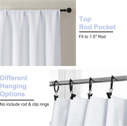 Simplebrand Ava Sage Green Blackout Curtains for Bedroom 63 Inch Length 2 Panels Set, Solid Thermal Insulated Energy Saving Rod Pocket Window Treatment Curtains Blackout Drapes, W40 x L63 Inch, Sage - Colors C