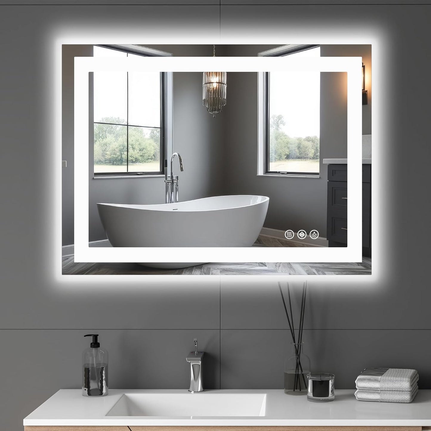 NEWBULIG 20IN Round Bathroom Wall Mirror, Modern Vanity Mirrors for Over Sink, HD Glass Decorative for Entryway, Bedroom & Living Room, Gold