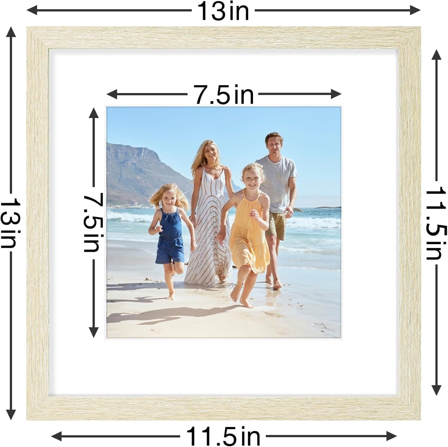 Vittanly 8x10 Picture Frames Set of 9, Shatter Resistant Plexiglass, Display 5x7 Pictures with Mat or 8x10 without Mat, Photo Frames for Wall or Tabletop, Engineered Wood, Black - Colors A