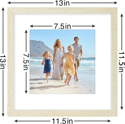 Vittanly 8x10 Picture Frames Set of 9, Shatter Resistant Plexiglass, Display 5x7 Pictures with Mat or 8x10 without Mat, Photo Frames for Wall or Tabletop, Engineered Wood, Black - Colors A