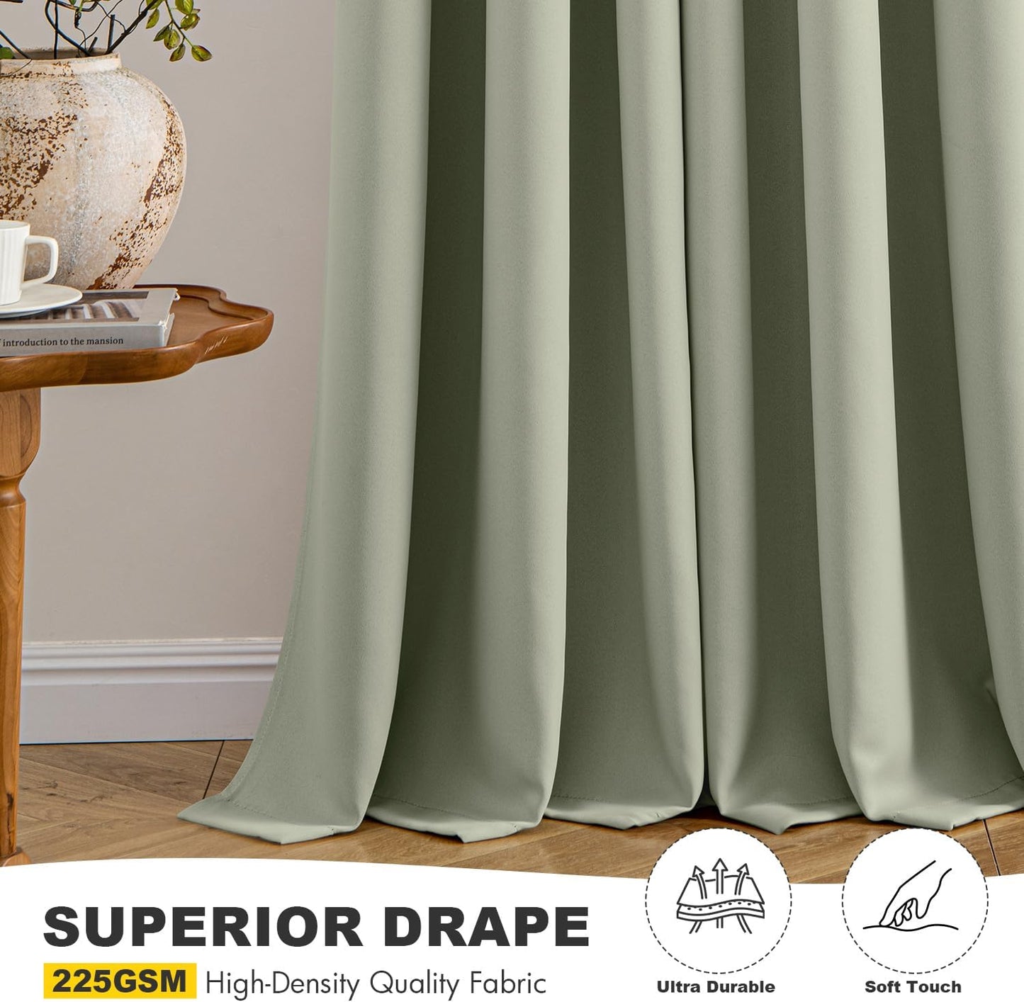 MIULEE Blackout Curtains for Bedroom Living Room 2 Panels, Thermal Insulated Room Darkening Drapes Grommet Noise Reducing Light Blocking Window Treatments 63 Inches Long 40x63 Inch Black - Colors B