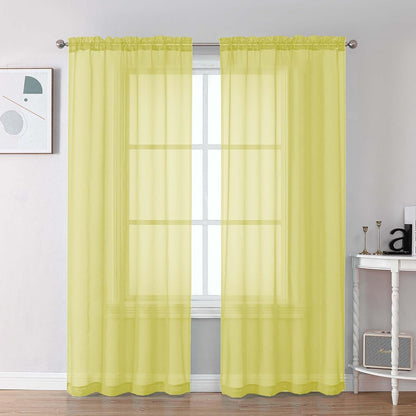 Chyhomenyc Sheer White Valances for Windows 2 Pack, Small Window Curtains for Living Room Bathroom Cafe Laundry Basement, Modern Top Dual Rod Pocket Voile Curtain, 42W x 14L inches, White - Colors A