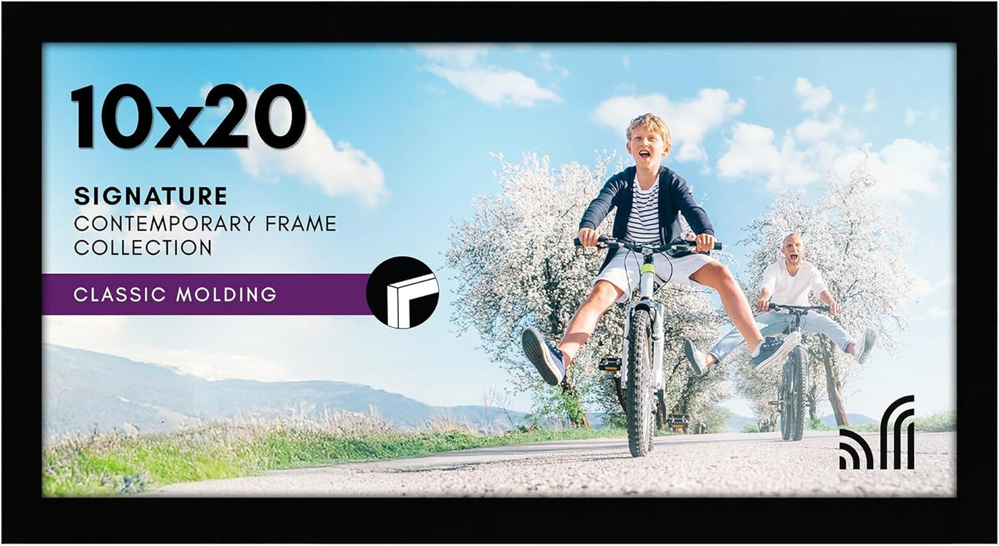 Americanflat 12x18 Poster Frame with Shatter-Resistant Glass - Signature Collection - Gallery-Style Frames Made of Engineered Wood - Photo Frame for Wall Display - Black - Colors B