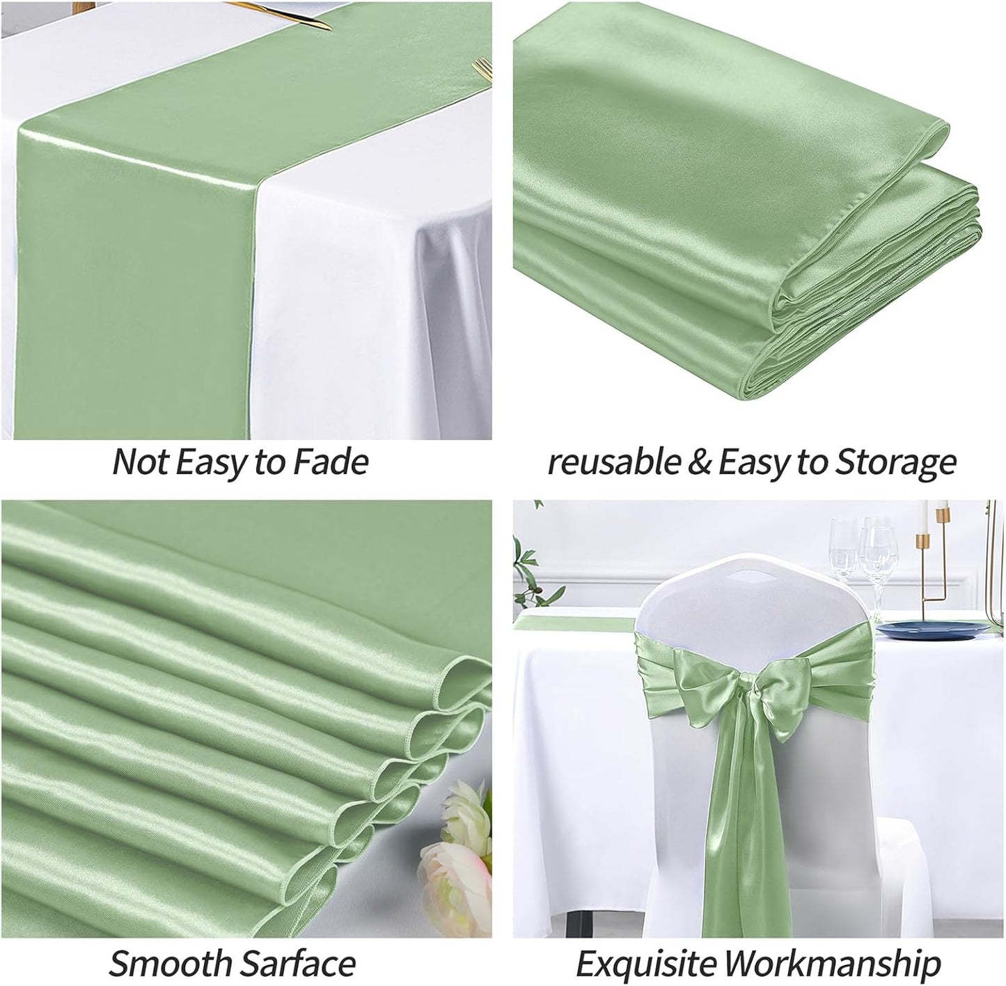 SiinvdaBZX 4 Pcs Royal Blue Satin Table Runner 12 x 108 inches Long, Bright Smooth Satin Wedding Table Runner Decorations for Birthday Parties, Buffet, Banquets, Graduations, Engagements