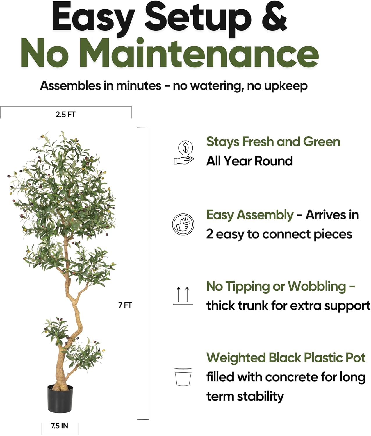 Fake Olive Tree 6.0 Feet – Artificial Plants Indoor, Faux Olive Tree, Fake Tree for Home Decor, Faux Trees Indoor for Living Room, Office, Bedroom – Tall Artificial Trees for Home, Designer Tree