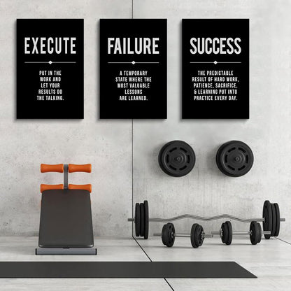 Inspirational Canvas Painting Wall Art -EPHANY ART,Mindset Quotes Prints, Success Framed Entrepreneur Poster Positive Quotes Wall Poster for Home Office Workplace (M-3pcs,12x16inchx3pcs)