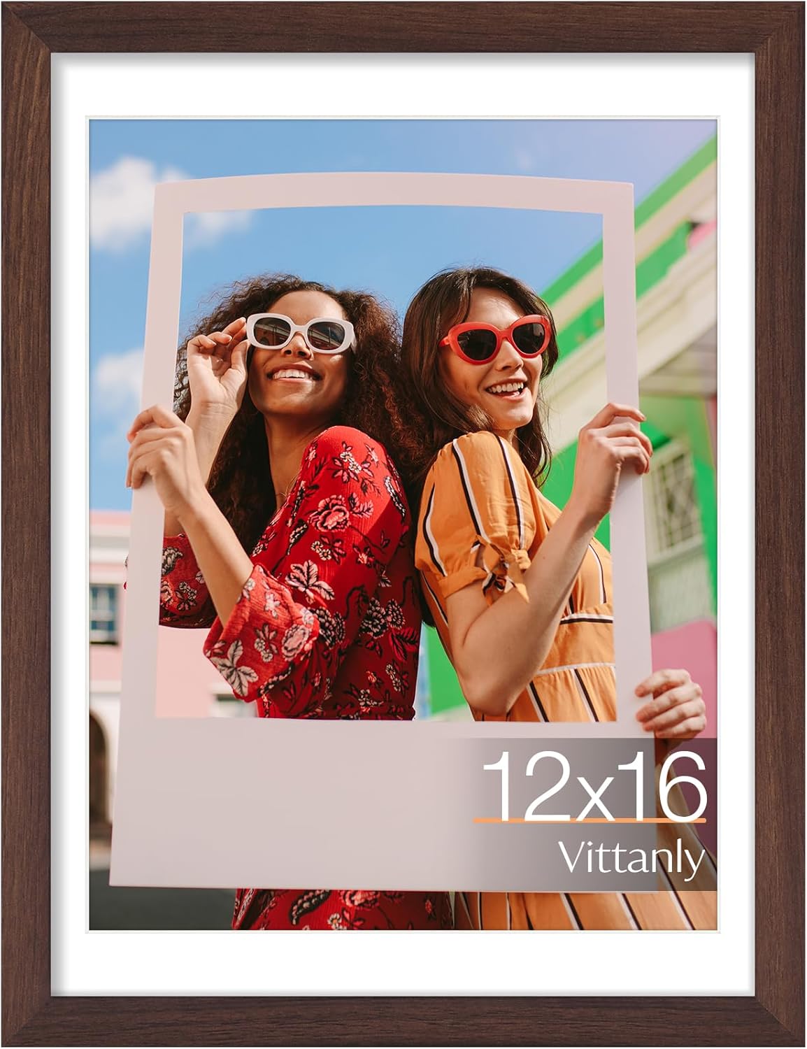 Vittanly 11x14 Picture Frame, Display Pictures 8x10 with Mat or 11x14 without Mat, Photo Frame for Wall Mounting, Black, 1 Pack - Colors B