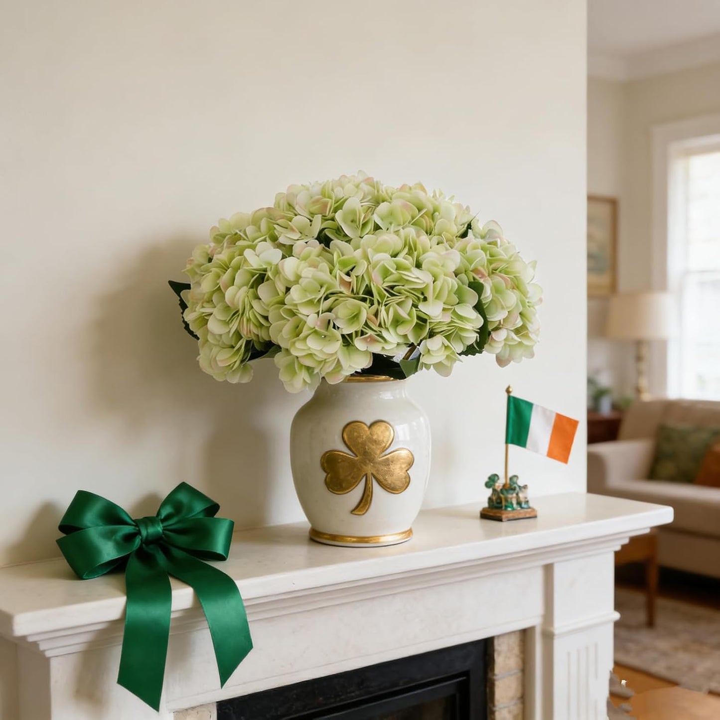 Kimura's Cabin 6pcs White Hydrangea Artificial Flowers Silk Fake Hydrangeas Faux Hydrangea Flowers with Stems for Wedding Bouquets Arrangement Home Table Centerpieces Baby Shower Party Decoration