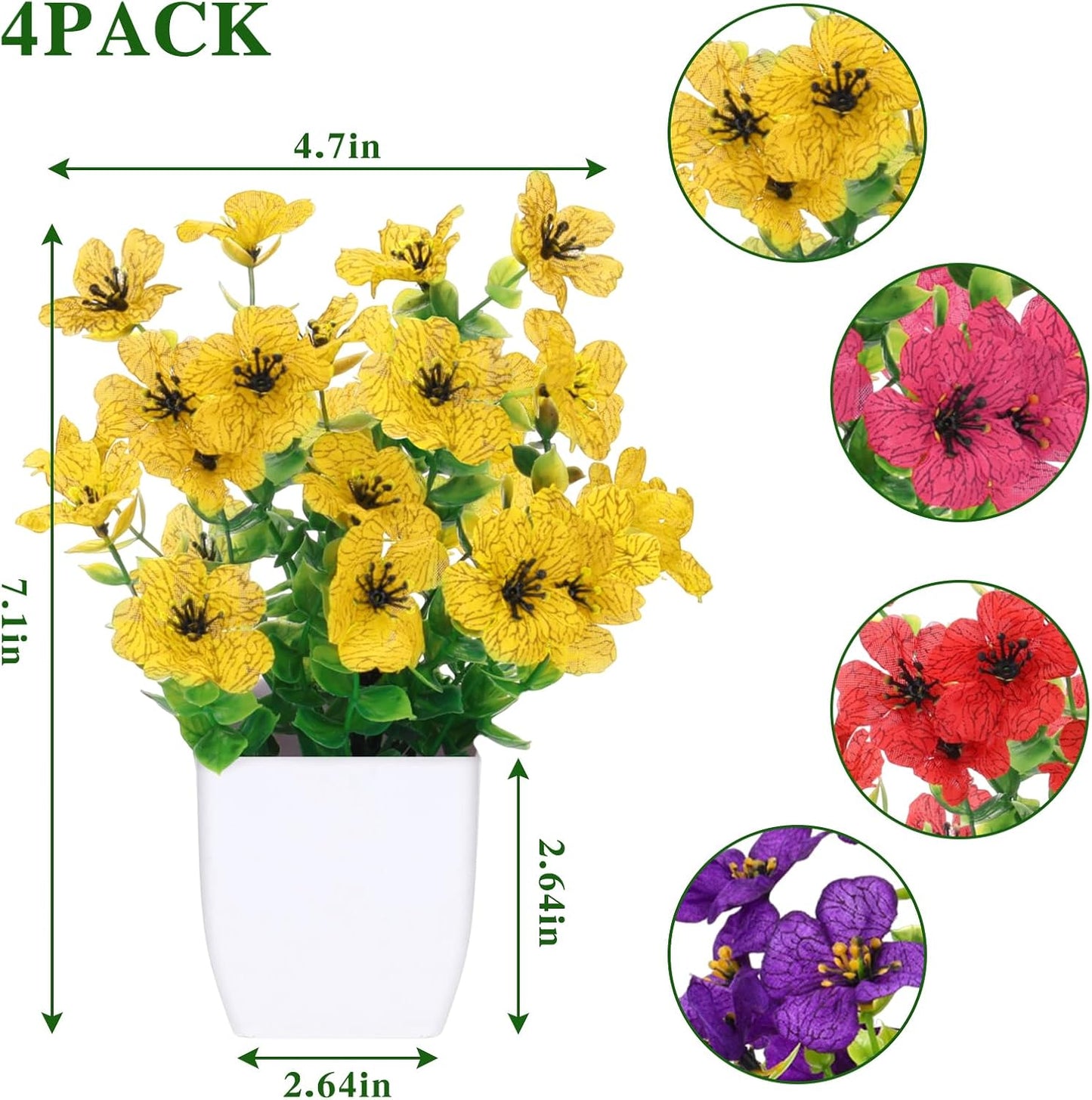 CEWOR Fake Plants 2 Pack Mini Potted Plants Bathroom Accessories Small Artificial Greenery Decorations for Bathroom Office Home Room Kitchen Table Indoor