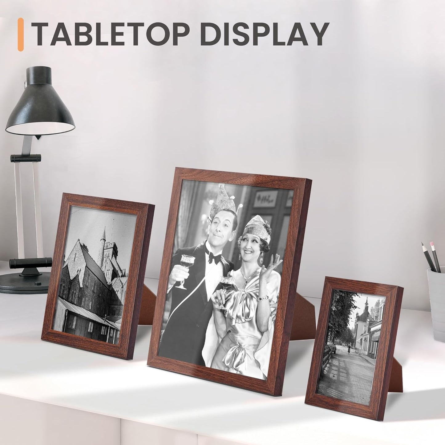 upsimples 10 Pack Picture Frames Collage Wall Decor for Mounting or Tabletop Display, Photo Gallery Frame Set for Family, Multi Sizes Including 8x10, 5x7, 4x6, Black