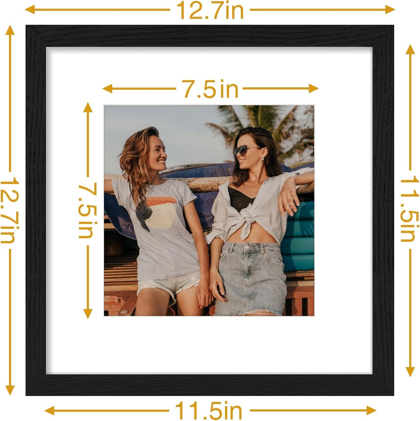 Vittanly 11x14 Picture Frame, Display Pictures 8x10 with Mat or 11x14 without Mat, Photo Frame for Wall Mounting, Black, 1 Pack - Colors A
