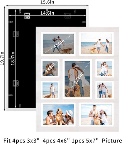 YESKAY 4x6 Picture Frame Collage for Wall Decor, Multiple Photo Collage Frames with Tempered Glass, 7-Opening for 4 x 6 Picture Frames, Rustic Brown, 1 Pack