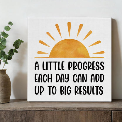 Inspirational Farmhouse Canvas Print Wall Art Decor One Small Positive Thought in the Morning Can Change Your Whole Day Sign Painting Plaque Rustic Home Decoration (8 X 8 Inches, Framed)