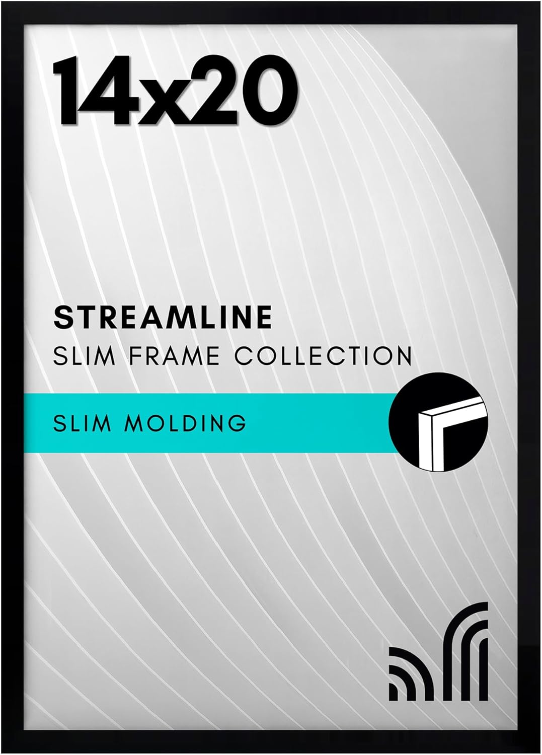 Americanflat 24x36 Poster Frame with Polished Plexiglass - Streamline Collection - Thin Border Picture Frame for Wall Display - Hanging Hardware Included - Black - Colors D