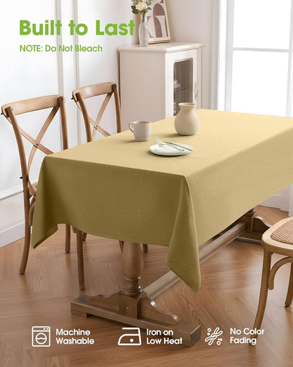 Pureegg Rectangle Linen Tablecloth Waterproof & Stain Resistant, Wrinkle-Free Table Cloth Adds Elegance and Protection, Ideal for Dining, Party, Wedding and Outdoor, 52 x 70 Inch, Sage Green