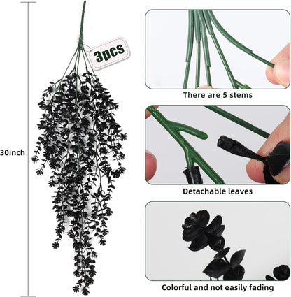 RECUTMS Artificial Hanging Plants Fake Hanging Plant Faux Eucalyptus Leaf Greenery Vine Outdoor UV Resistant Plastic Plants Home Garden Wedding Party Indoor Outdoor Decorations(White)