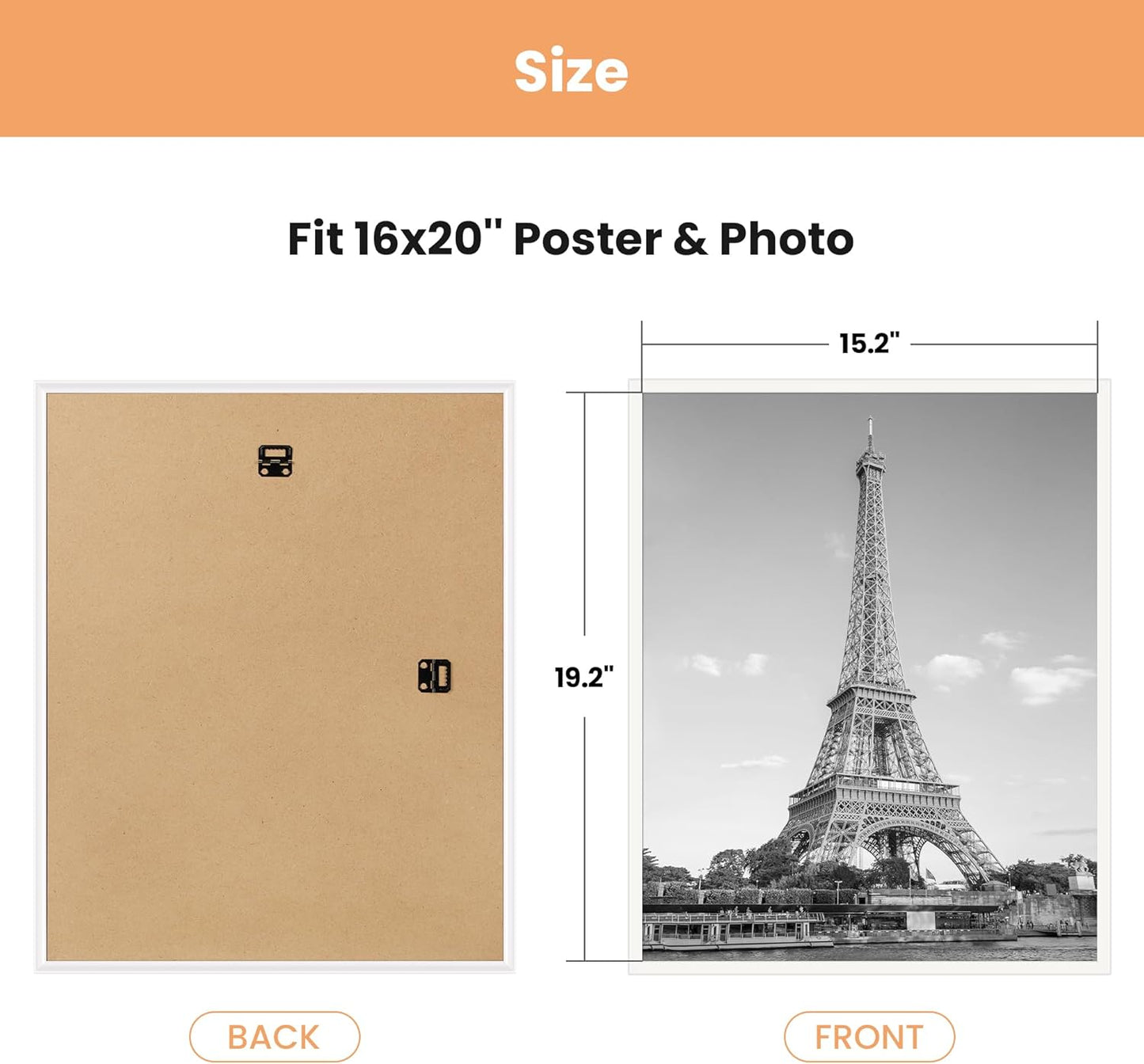 upsimples 18x24 Picture Frame Black 3 Pack, Scratch-Proof Poster Frames 18 x 24 for Photo Gallery - Slide-In Strips, Horizontal or Vertical Wall Mounting