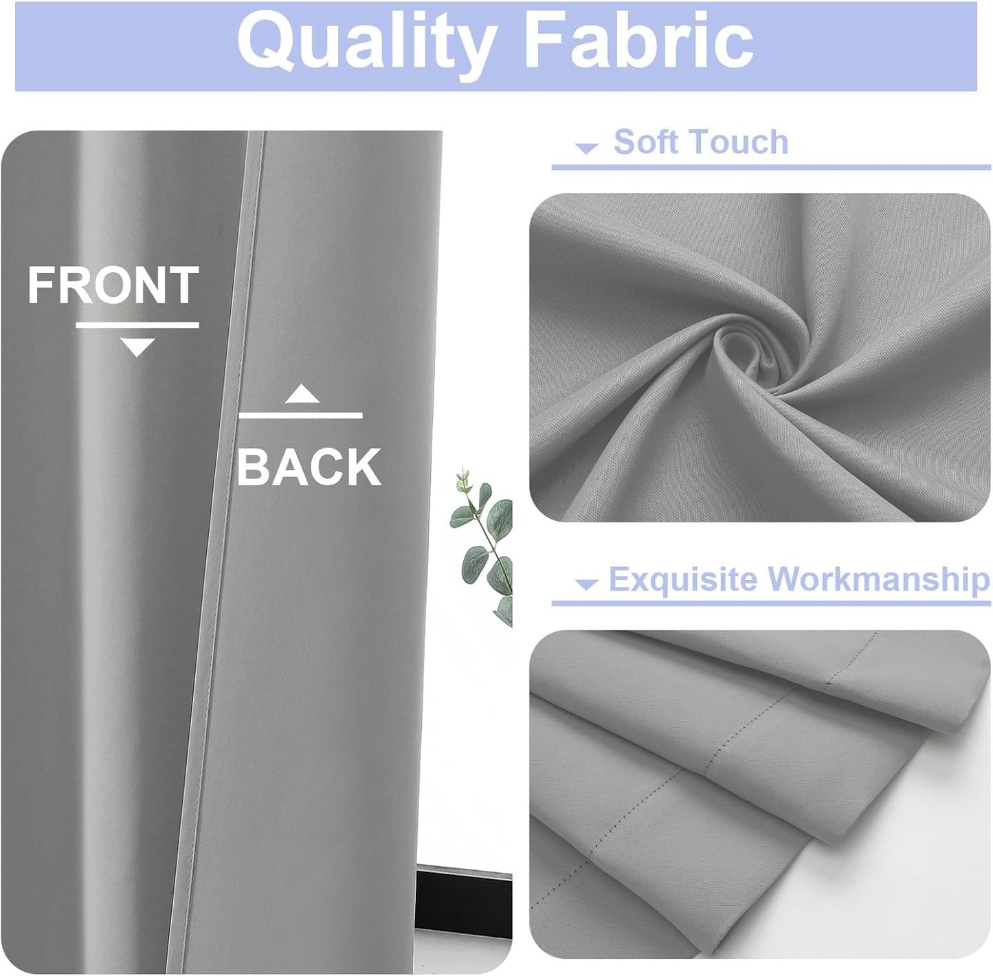 Simplebrand Ava Sage Green Blackout Curtains for Bedroom 63 Inch Length 2 Panels Set, Solid Thermal Insulated Energy Saving Rod Pocket Window Treatment Curtains Blackout Drapes, W40 x L63 Inch, Sage - Colors B