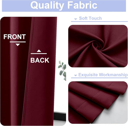 Simplebrand Ava Sage Green Blackout Curtains for Bedroom 63 Inch Length 2 Panels Set, Solid Thermal Insulated Energy Saving Rod Pocket Window Treatment Curtains Blackout Drapes, W40 x L63 Inch, Sage - Colors A