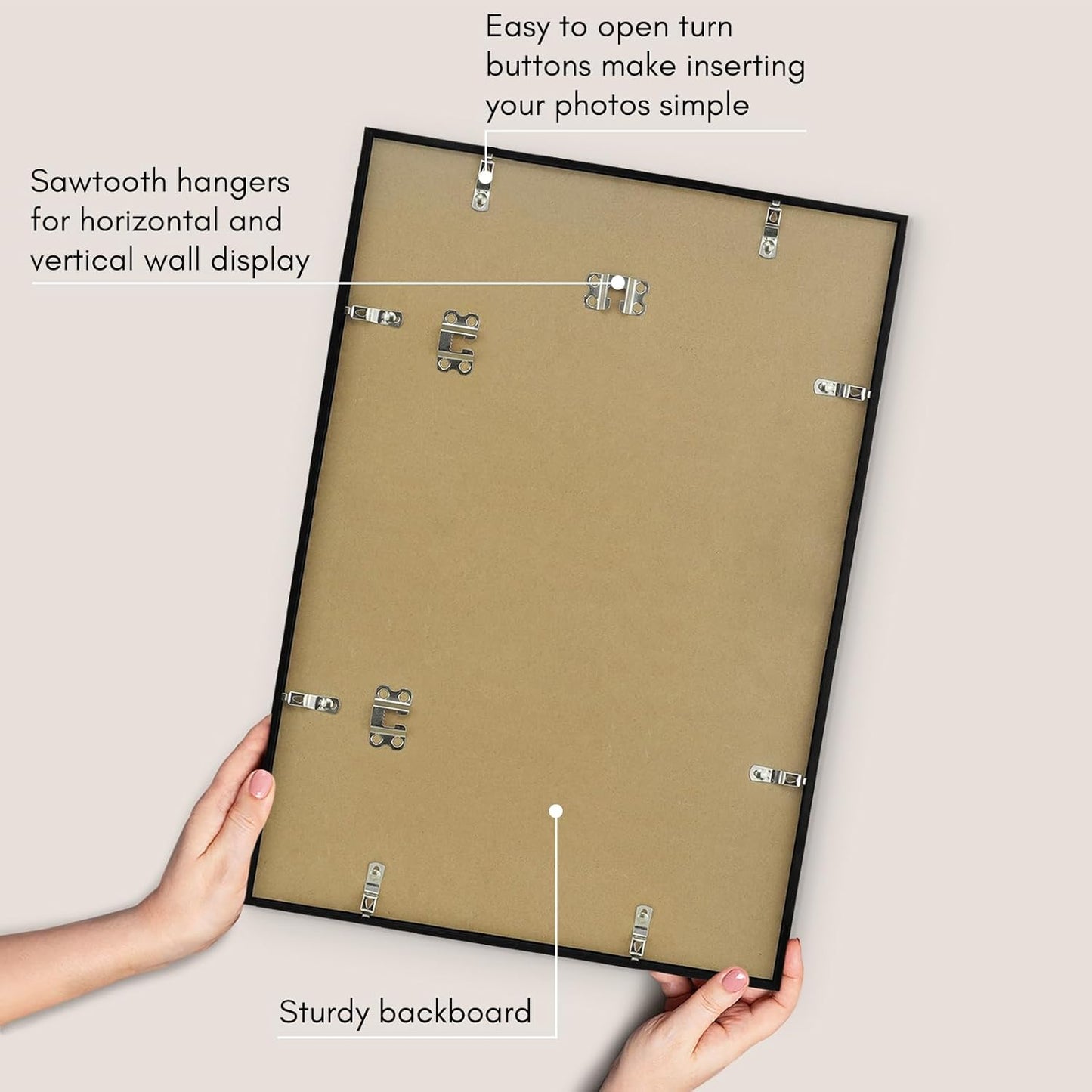 Americanflat 24x36 Poster Frame with Polished Plexiglass - Streamline Collection - Thin Border Picture Frame for Wall Display - Hanging Hardware Included - Black - Colors D