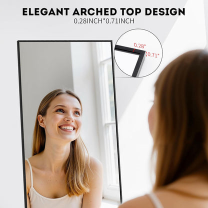 Simple Deluxe Arched Full Length Mirror, 71"x26"Large Floor Mirrors, for Wall Door Bedroom Bathroom Living Room (Gold)