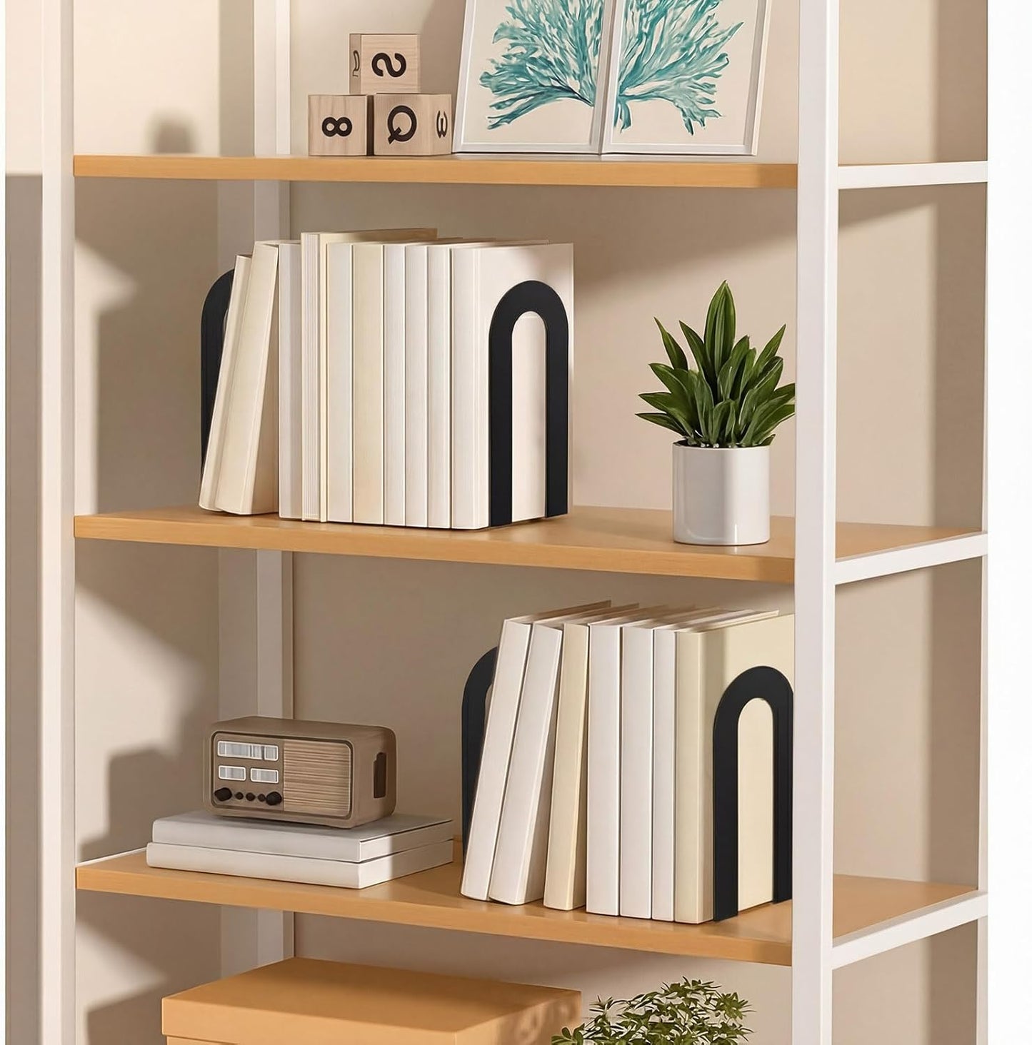 Chunful 12 Pcs Modern Metal Book Ends for Shelves Decorative Small Bookends Book Shelf Organizer Minimalist Design Stopper to Hold Books for Home Office (Gold,5.5 * 3.75 * 2.25inch)
