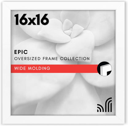 Americanflat 16x20 Picture Frame with Polished Plexiglass - Black Picture Frame - Wide Photo Frames Made of Engineered Wood for Vertical or Horizontal Wall Display - Epic Collection - Black - Colors C