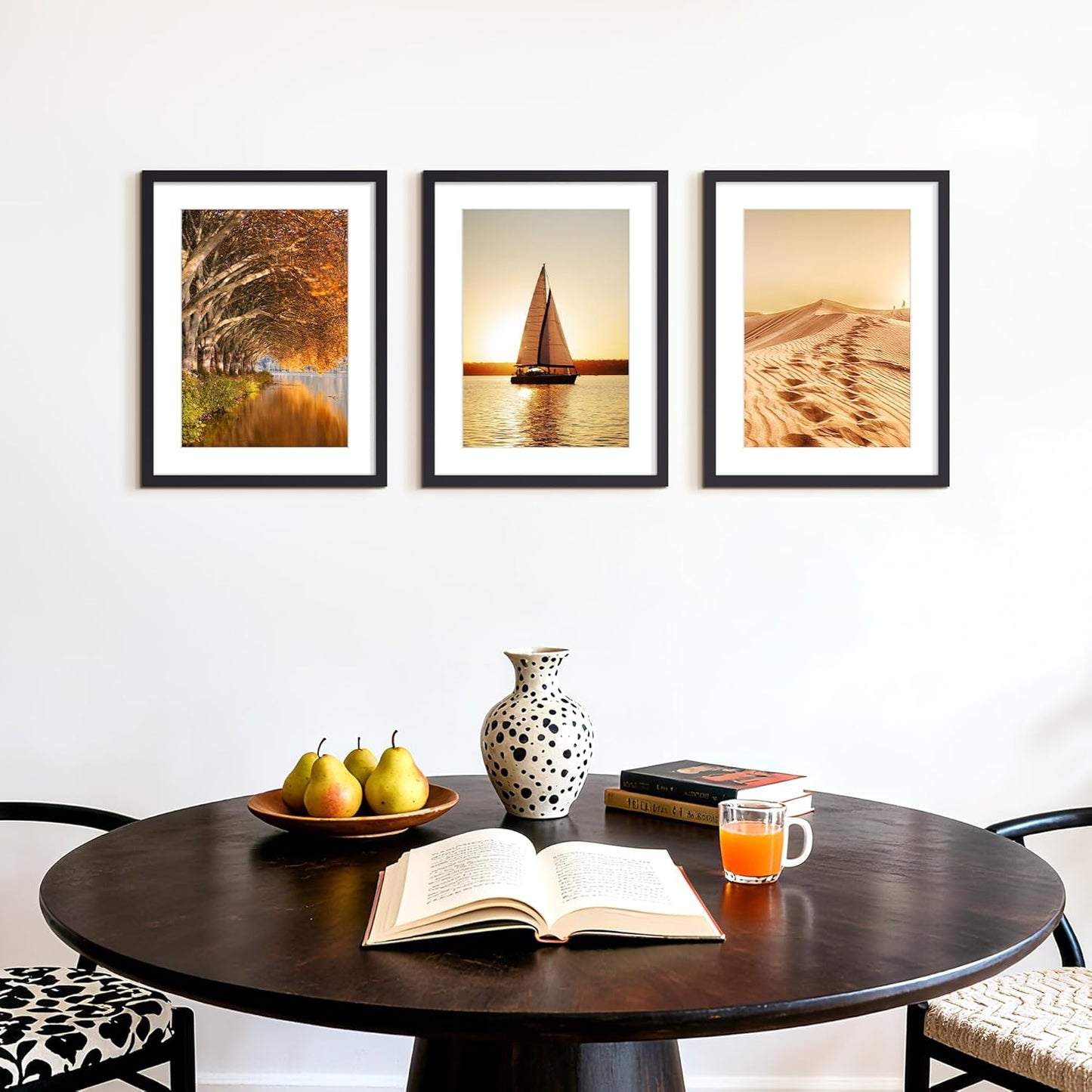 upsimples 8x10 Picture Frame, Display Pictures 5x7 with Mat or 8x10 Without Mat, Wall Hanging Photo Frame, Black, 1 Pack - Colors B