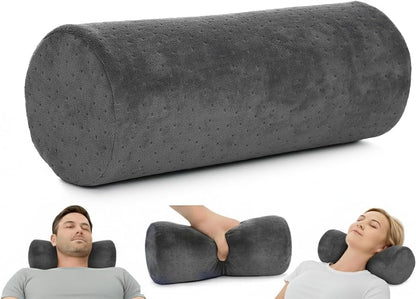 AllSett Health Round Cervical Roll Cylinder Bolster Pillow with Removable Washable Cover, Ergonomically Designed for Head, Neck, Back, and Legs || Ideal for Spine and Neck Support, Navy