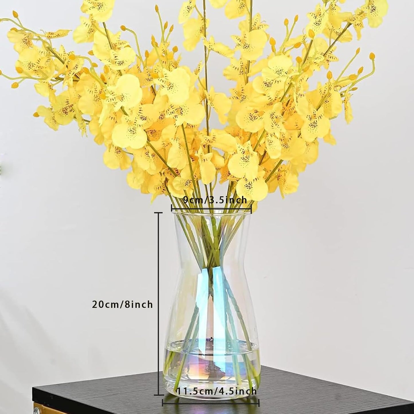 8 inch Clear Glass Flower Vases for Centerpiece Table Home Indoor Desk Decor,Ins Modern Boho Style Vase for Wedding Housewarming Gift