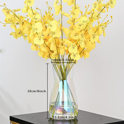 8 inch Clear Glass Flower Vases for Centerpiece Table Home Indoor Desk Decor,Ins Modern Boho Style Vase for Wedding Housewarming Gift
