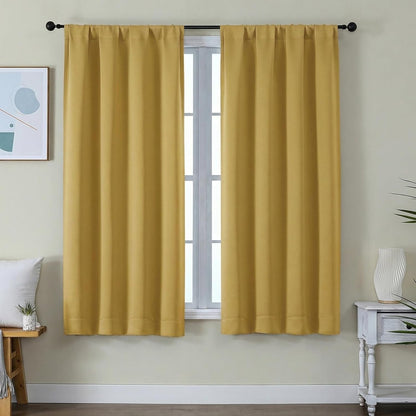 Simplebrand Ava Sage Green Blackout Curtains for Bedroom 63 Inch Length 2 Panels Set, Solid Thermal Insulated Energy Saving Rod Pocket Window Treatment Curtains Blackout Drapes, W40 x L63 Inch, Sage - Colors C