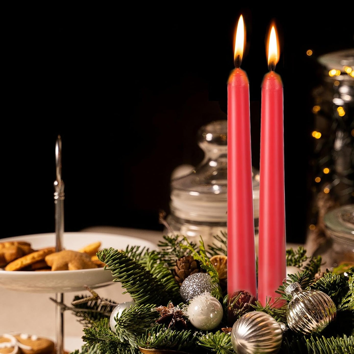 KONNI 0.87×10 Inch Ivory Taper Candles, Unscented and Smokeless Tall Candlesticks, 10 Pack Tapered Candles with Cotton Wicks, Long Burning, Ideal for Weddings, Dinner Parties, and Home Décor