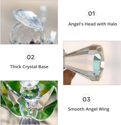 HDCRYSTALGIFTS 3.3'' Crystal Bird Figurine Collectible Art Glass Animal Figurines Table Home Decor Paperweight Valentine’s Day for Women