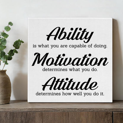Inspirational Farmhouse Canvas Print Wall Art Decor One Small Positive Thought in the Morning Can Change Your Whole Day Sign Painting Plaque Rustic Home Decoration (8 X 8 Inches, Framed)